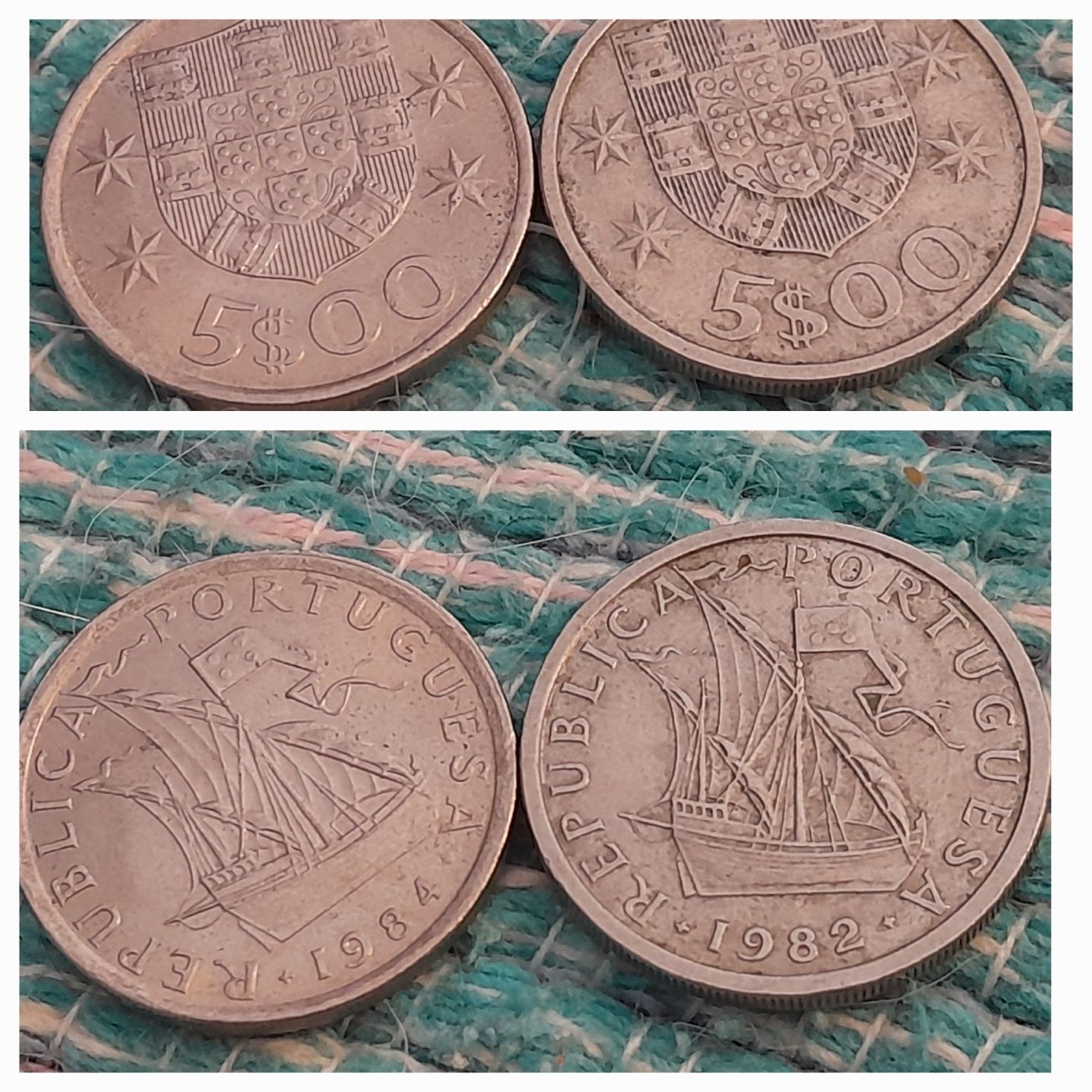 Várias moedas portuguesas