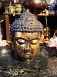 Buda Bronze pintado a ouro Séc XIX 3,5 kg 24 cm