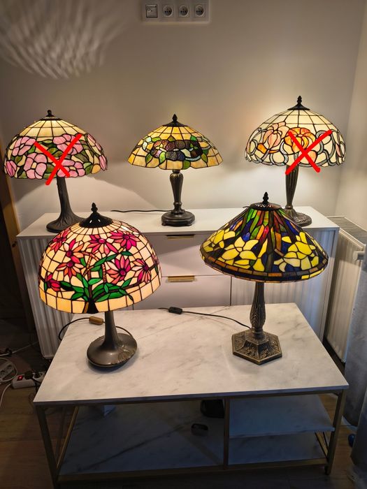 Tiffany lampy witrażowe stołowe / nocne Art deco