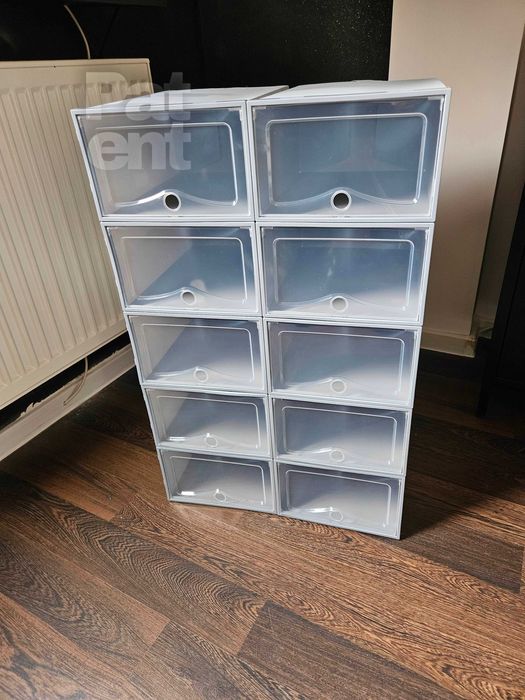 Organizery 10 sztuk pudełka do przechowywania szare dom modułowe