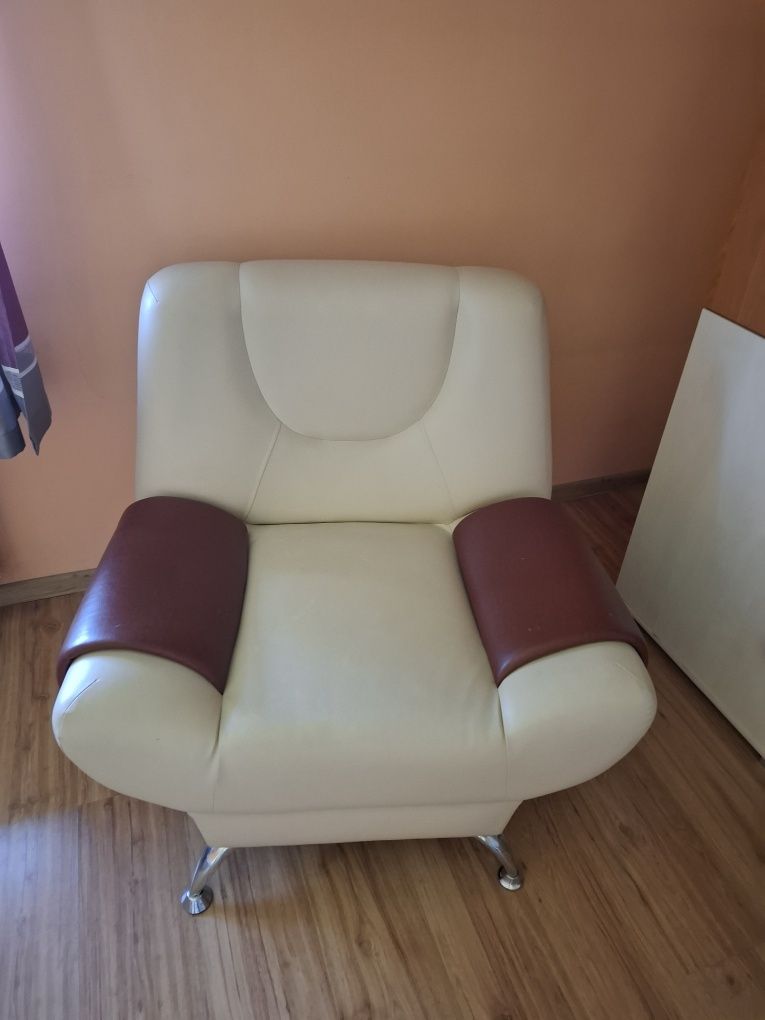 Komplet wypoczynkowy wersalka + 2 fotele EKOSKÓRA