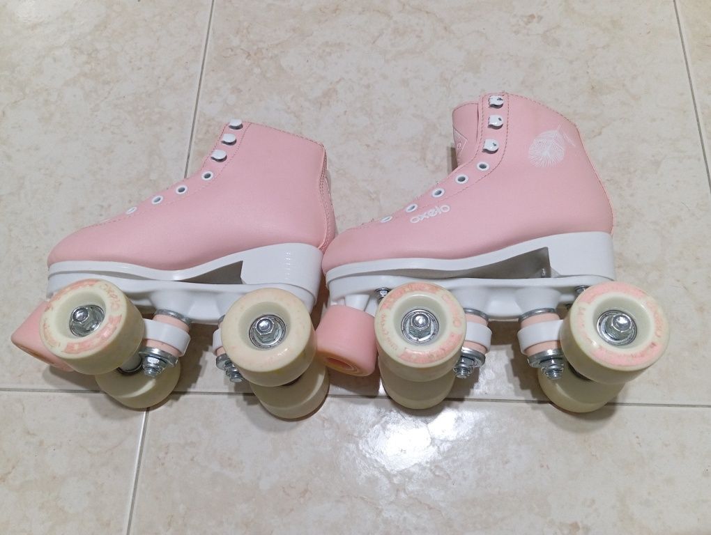 Patins de patinagem artística rosas Oxelo