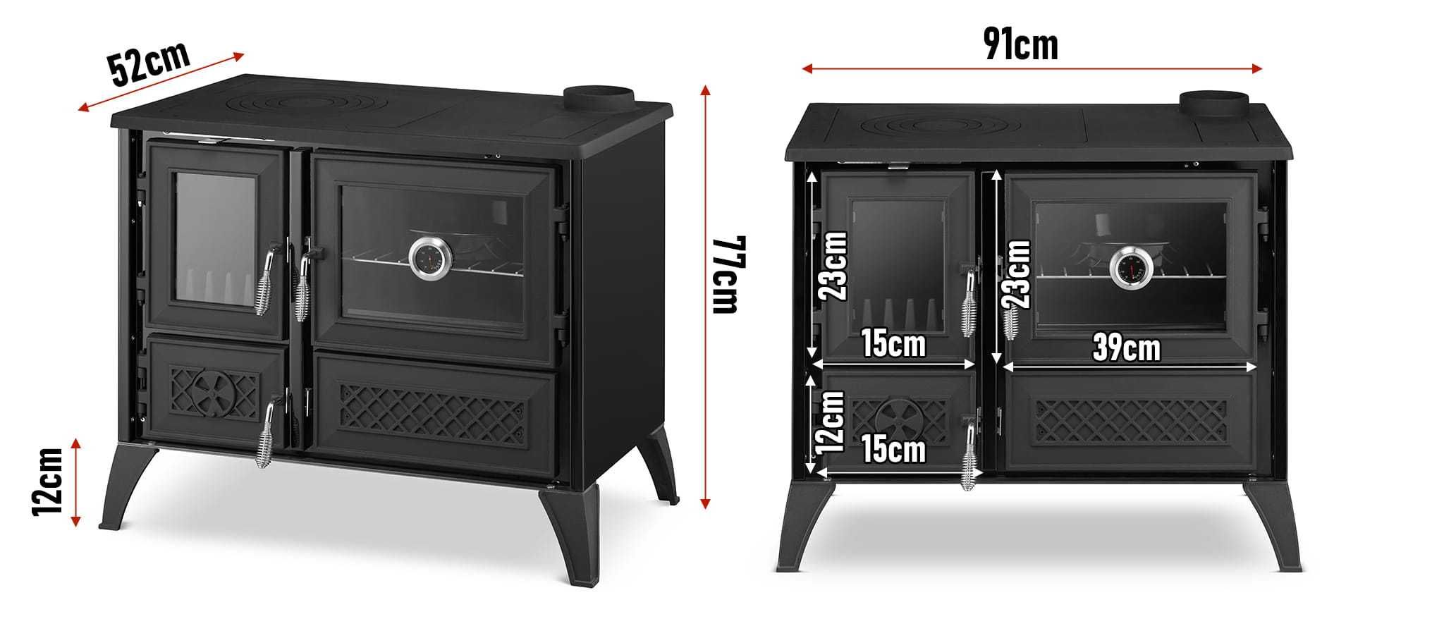 ŻELIWNA KUCHNIA węglowa STELLA 801 Westfalka / 11 kW / 105kg / Czarna