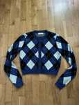 Sweter w kartke kardigan niebieski Primark rozm. S/36