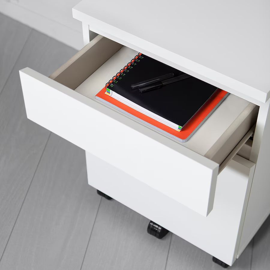 Ikea MALM biała komoda szafka na kółkach 42x59 cm