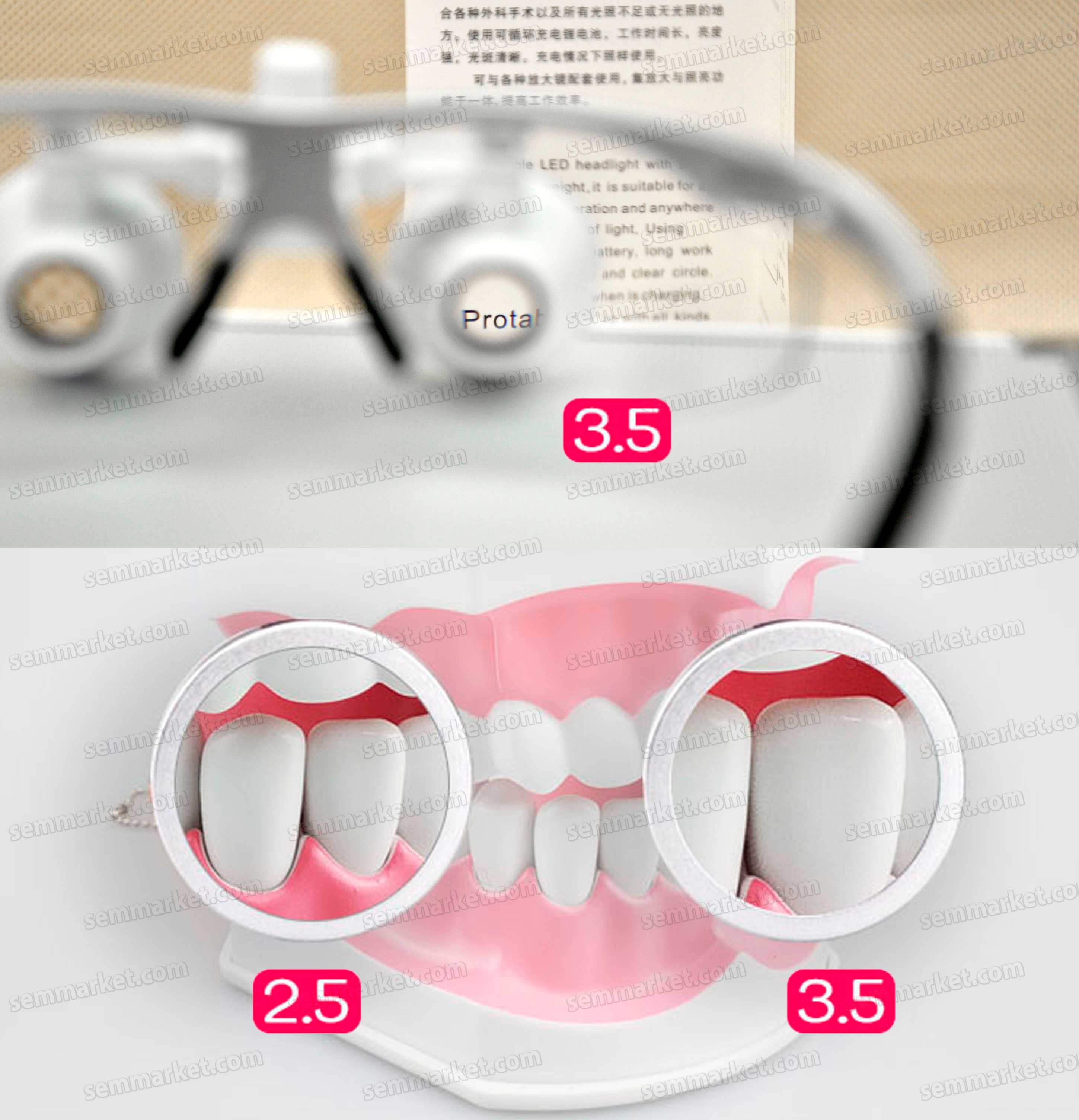 Очки бинокулярные StarDent с подсветкой в кейсе стоматолога ювелира