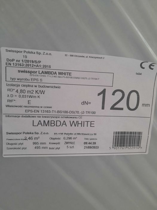 Styropian elewacyjny Swisspor Lambda White Fasada 031  12cm