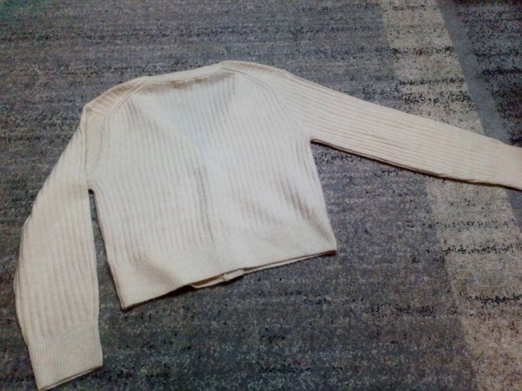 Sweterek bolerko XS/S beżowy ecru
