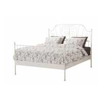 Cama casal de metal branco LEIRVIK IKEA