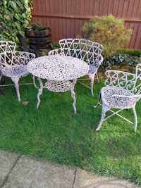 Meble ogrodowe aluminiowe 2 krzesła + ławeczka + stolik Wysyłka