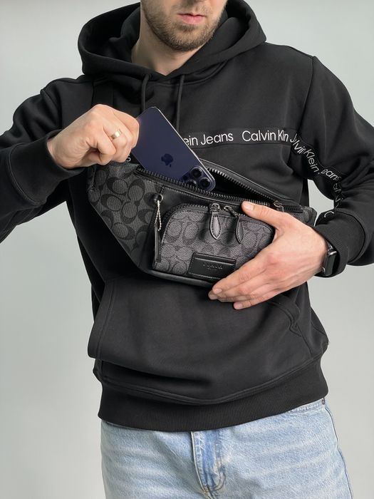 Сумка чоловіча бананка Соach Track Belt Bag Grey