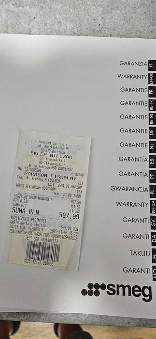 Czajnik Smeg Kremowy