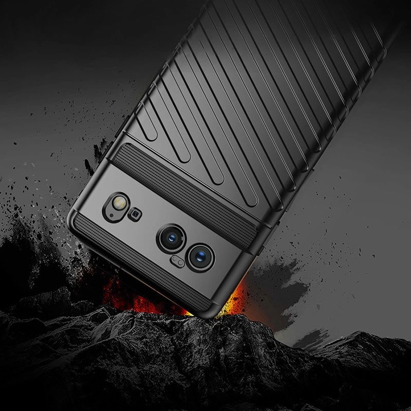 Thunder Case Elastyczne Pancerne Etui Pokrowiec Google Pixel 6 Czarny