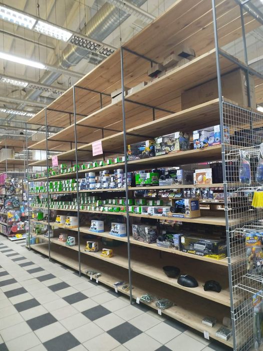 Стелаж складський метал+ дерево