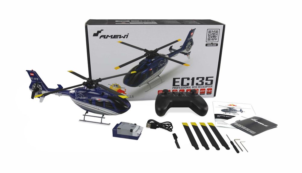 Helikopter zdalnie sterowany Red Bull 6-kanałowy- AMEWI - Nowy