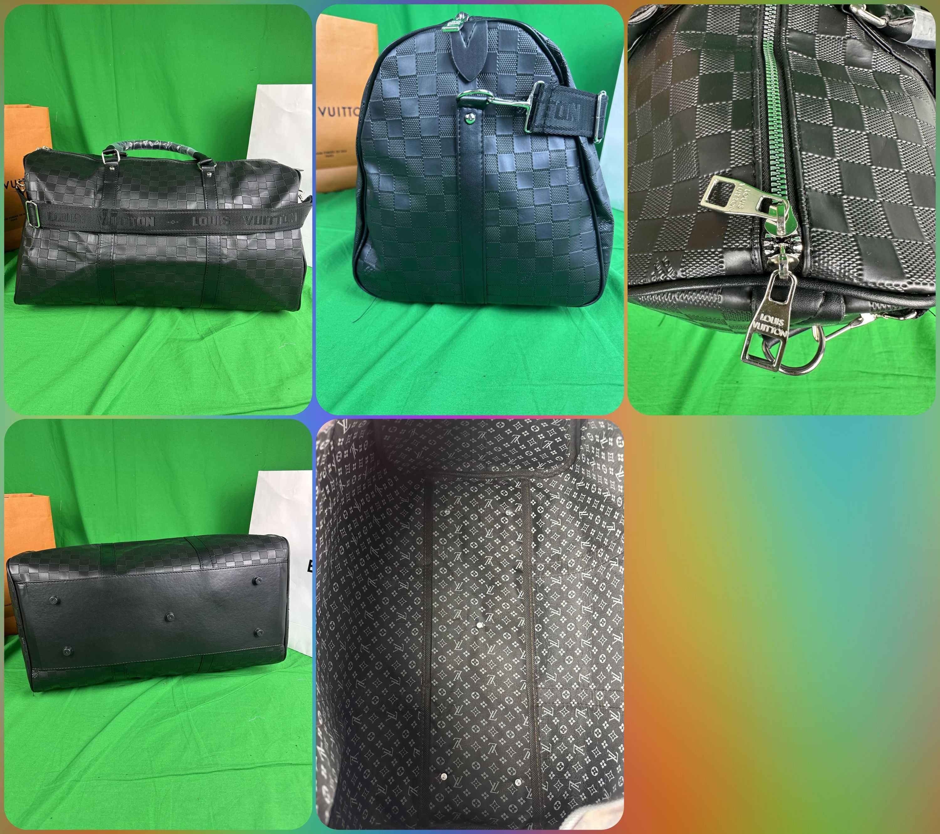 Torba podrozna silownia skórzana duza Louis Vuitton Premium LV kratka