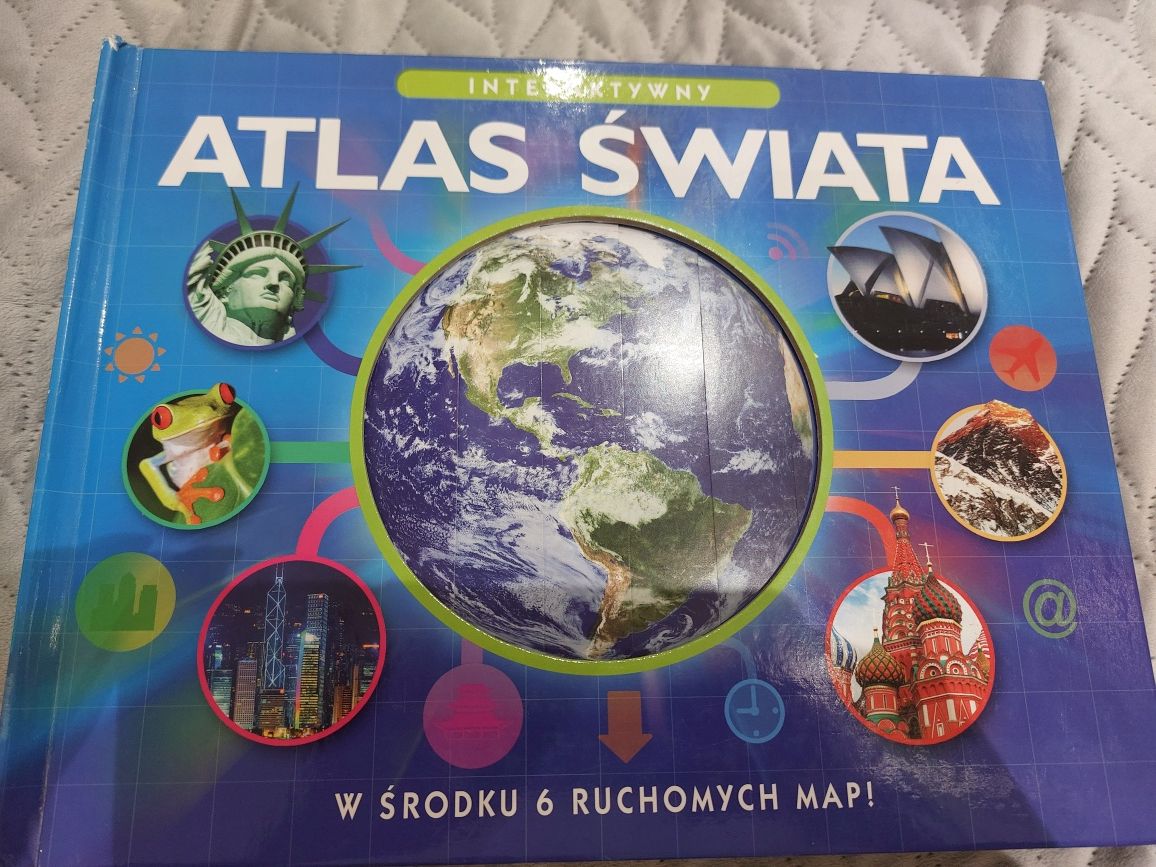 Książki interaktywny atlas świata i zwierząt