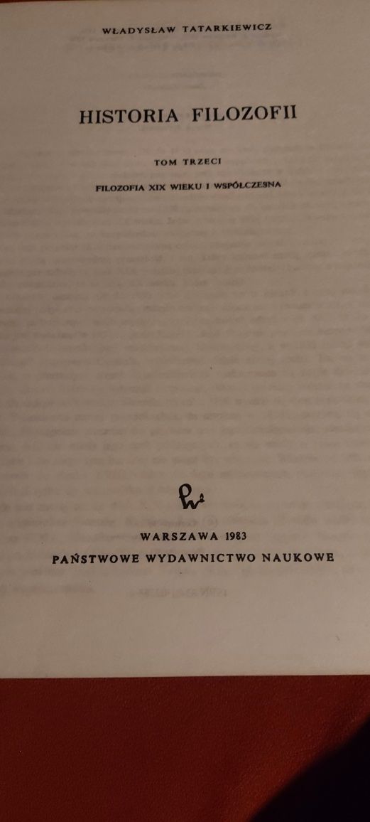 Władysław Tatarkiewicz historia filozofii 1,2,3 tom PWN