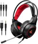 Lycander LGH904 Słuchawki Nauszne LED RGB Xbox Nintendo PS4 PS5   AUX