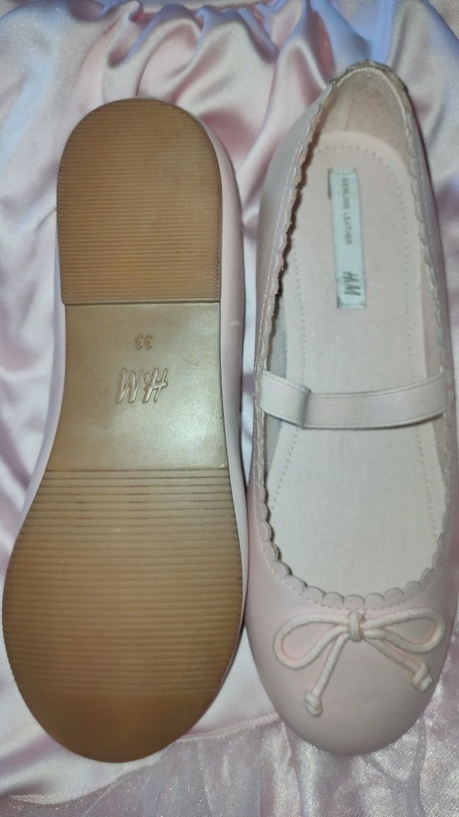 Туфли кожа розовые H&M шкіра 33 размер