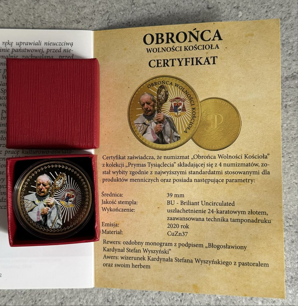 Monety 4 szt. - z okazji beatyfikacji Kard. Stefana Wyszyńskiego