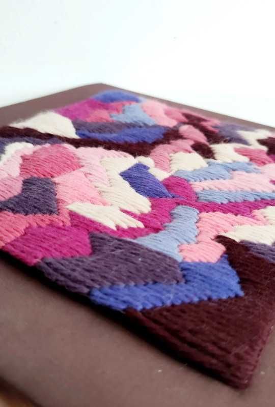 Vintage szwedzki kilim haft malarka abstrakcyjna geometryczna design