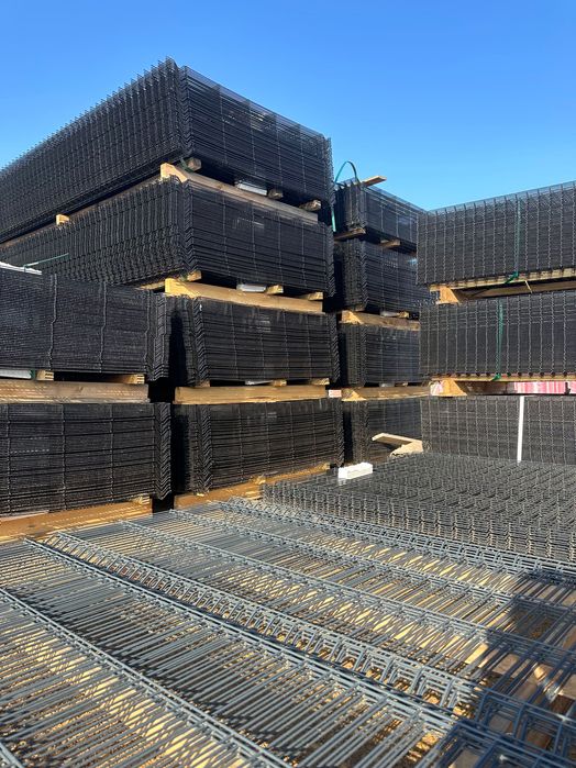 Ogrodzenie panelowe 3D KOMPLET słupki panele podmurówki obejmy BRAMY