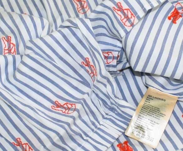 Damska koszula Lee - Bell Sleeve Shirt niebieskie paski z nadrukiem -M