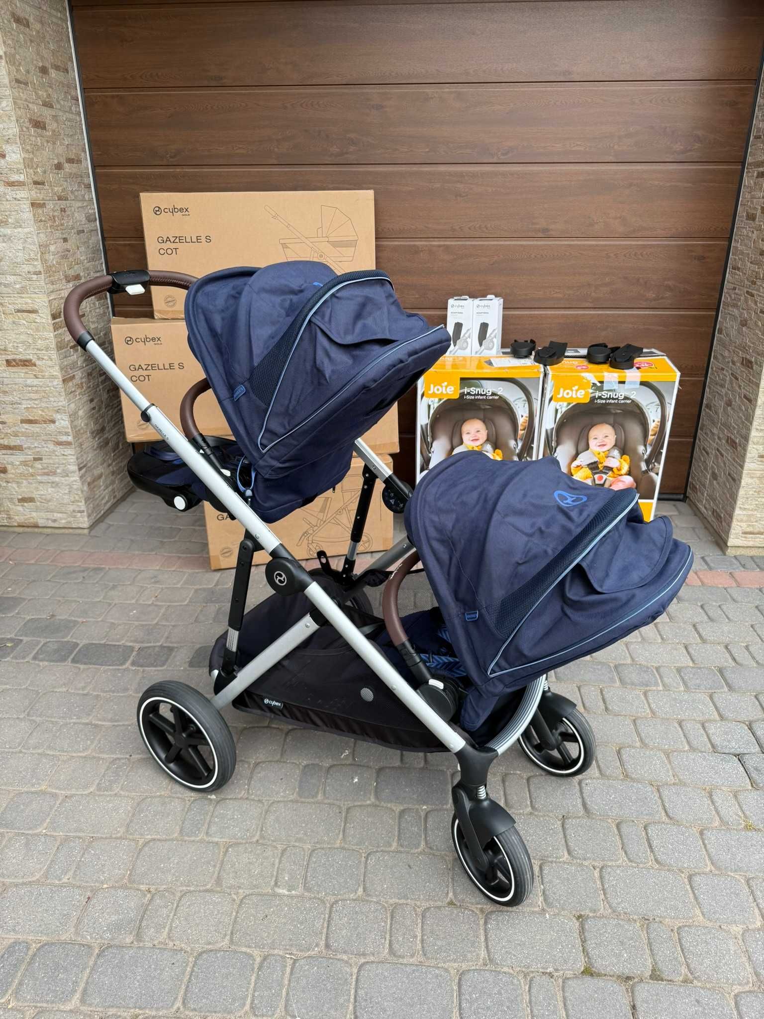 Cybex Gazelle S bliźniaczy + nosidełka Joie i-Snug 2 GWARANCJA