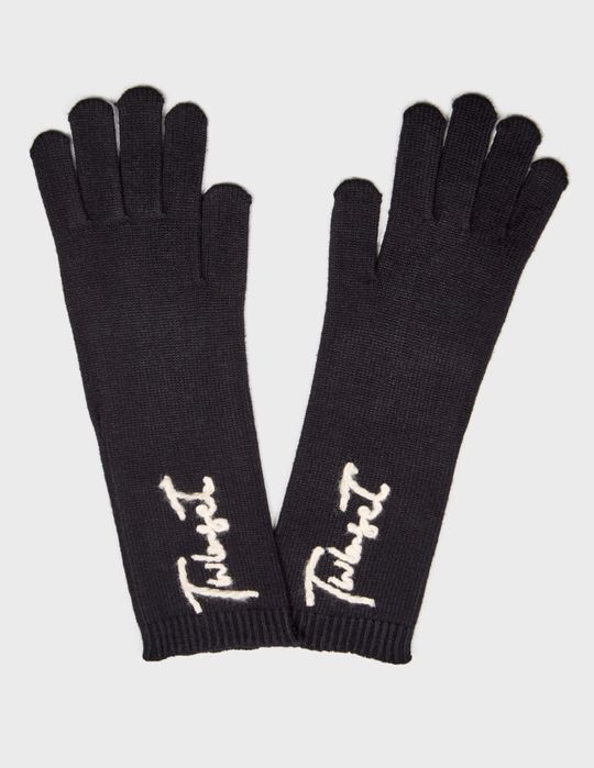 Рукавиці жіночі Twinset Milano оринінал Рукавички довгі Перчатки чорні