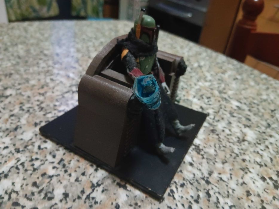 Figura do Boba Fett no trono