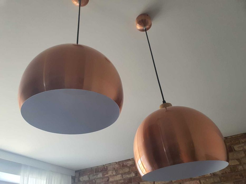 Zestaw 2szt lamp- lampa wisząca miedziana kula copper ball 30cm loft