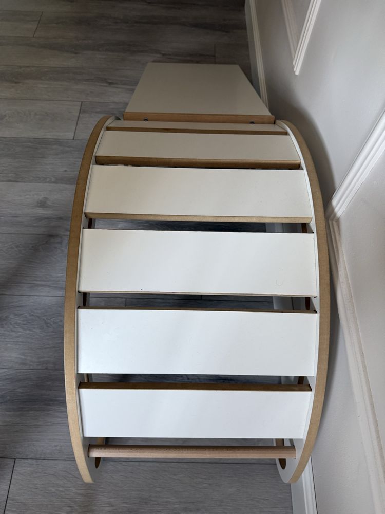 Bujak biały 100 cm + zjeżdżalnia wspinaczkowa + poduszka szara 100 cm