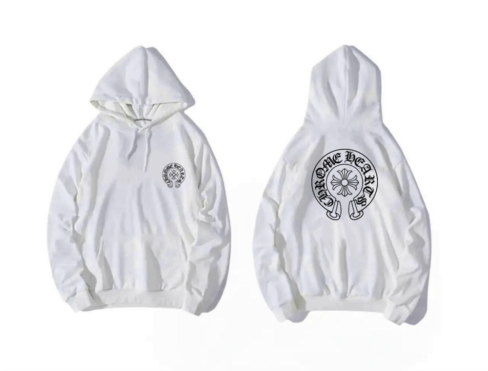 Мужские худи Chrome Hearts Logo черная унисекс Хром Хартс толстовка