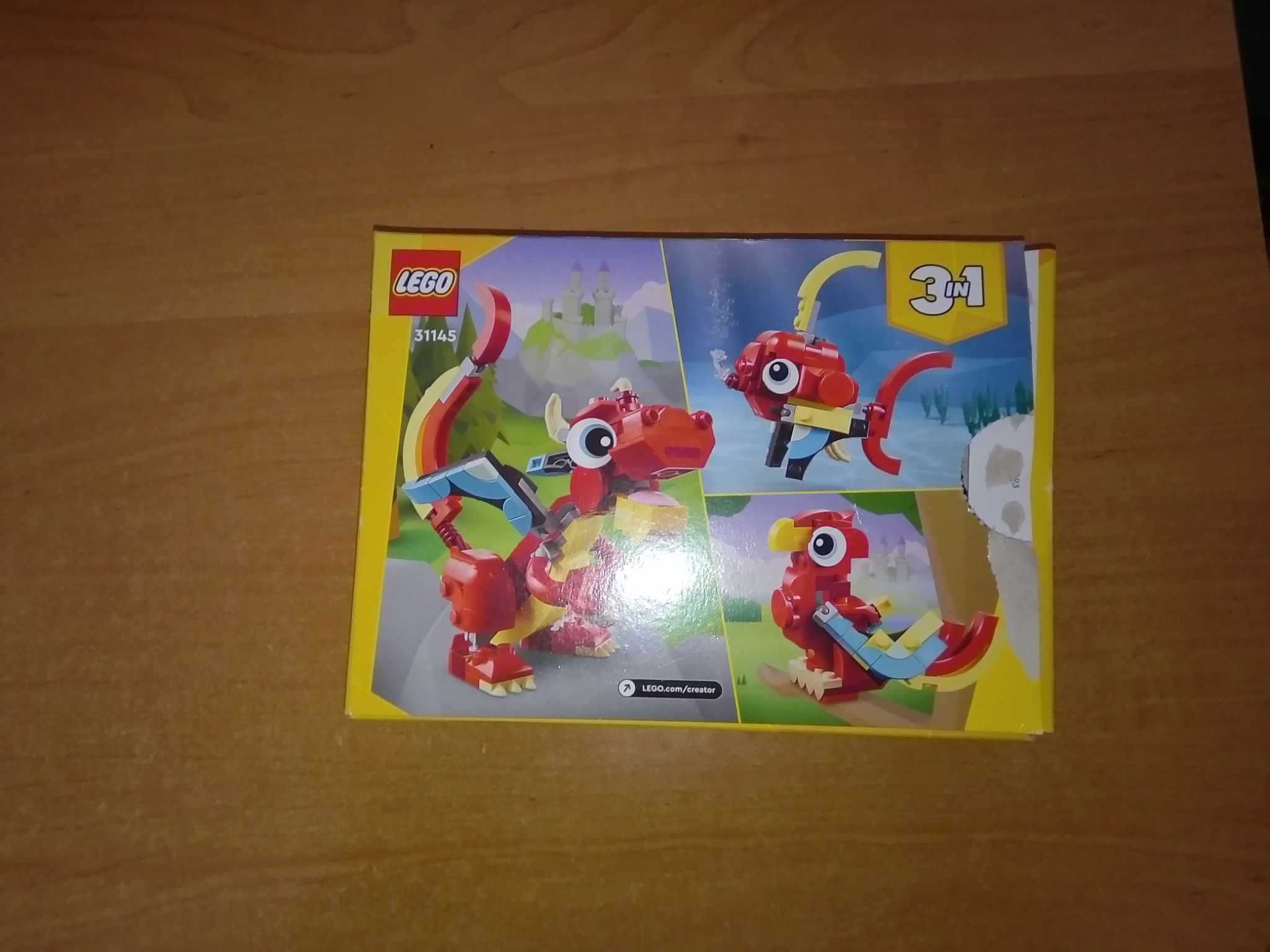 Lego Creator 31145 3 in 1 czerwony smok ptak ryba pusty karton pudełko