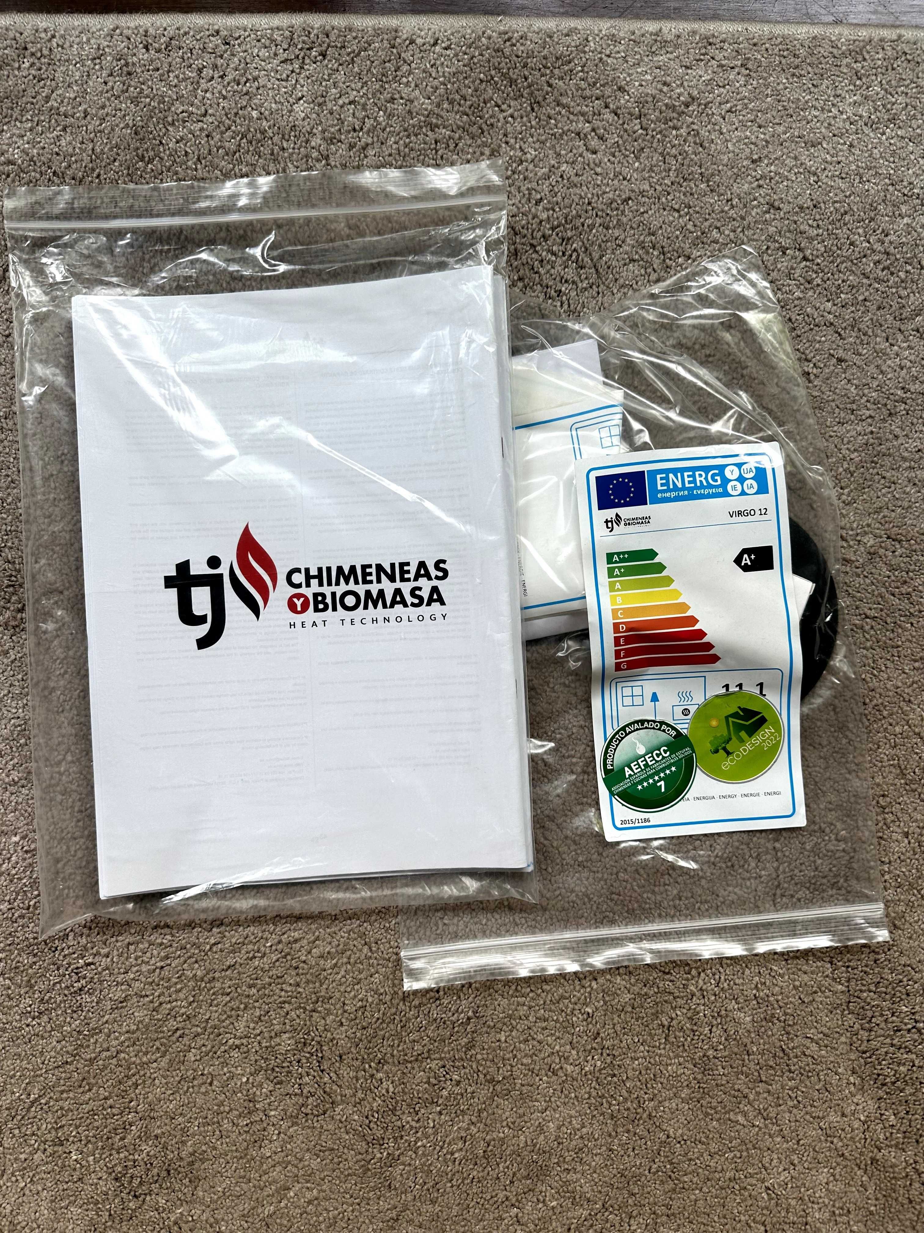Salamandra a pellets SLIM VIRGO 12KW BRANCO + Aspirador cinzas