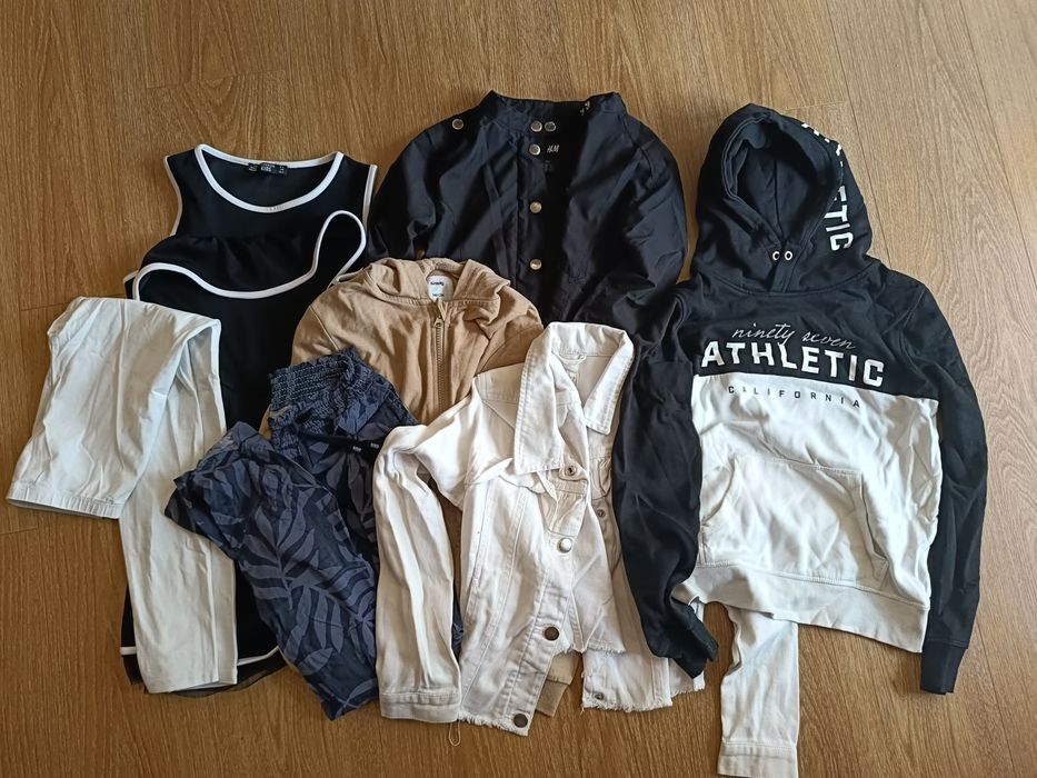 Kurtka, bluza, legginsy H&M, Sinsay, Terranova, 140-146 , 7 szt