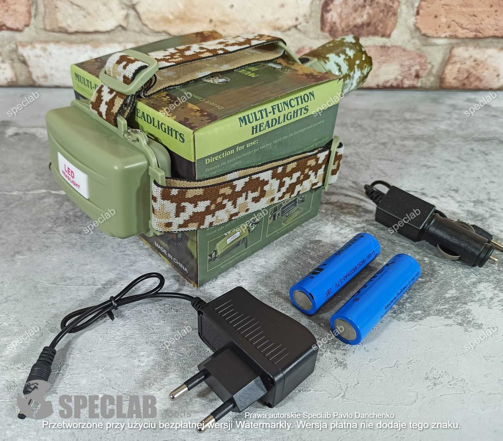 Latarka czołowa czołówka taktyczna CAMO MORO 230V