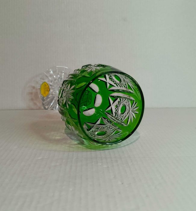 Kieliszek kryształowy do wina, remer, roemer, zielony