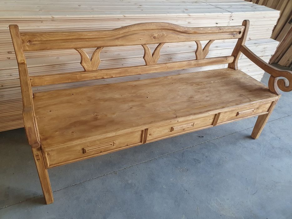 Wiejska ława rozsuwana szlaban