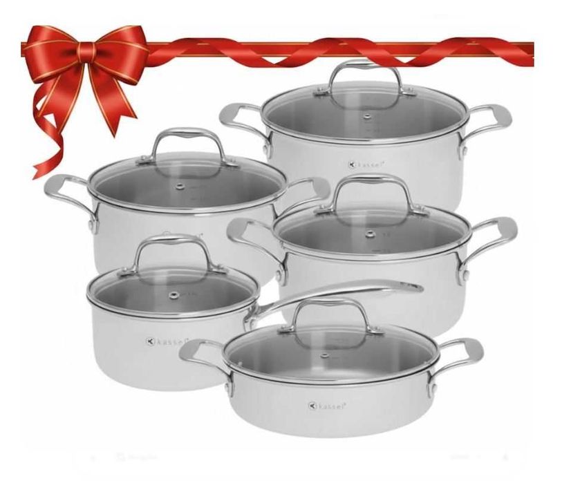 Mega Zestaw Garnków do KAŻDEJ Kuchni | KASSEL SYDNEY 10 el. Nierdzewne