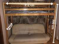 Łóżko piętrowe z drewna sosnowego