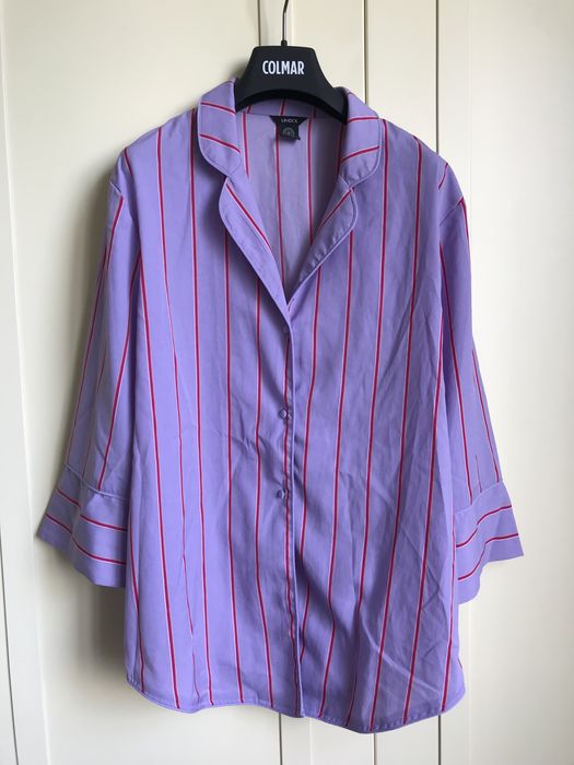 Lindex fioletowa koszula w paski oversize S 36