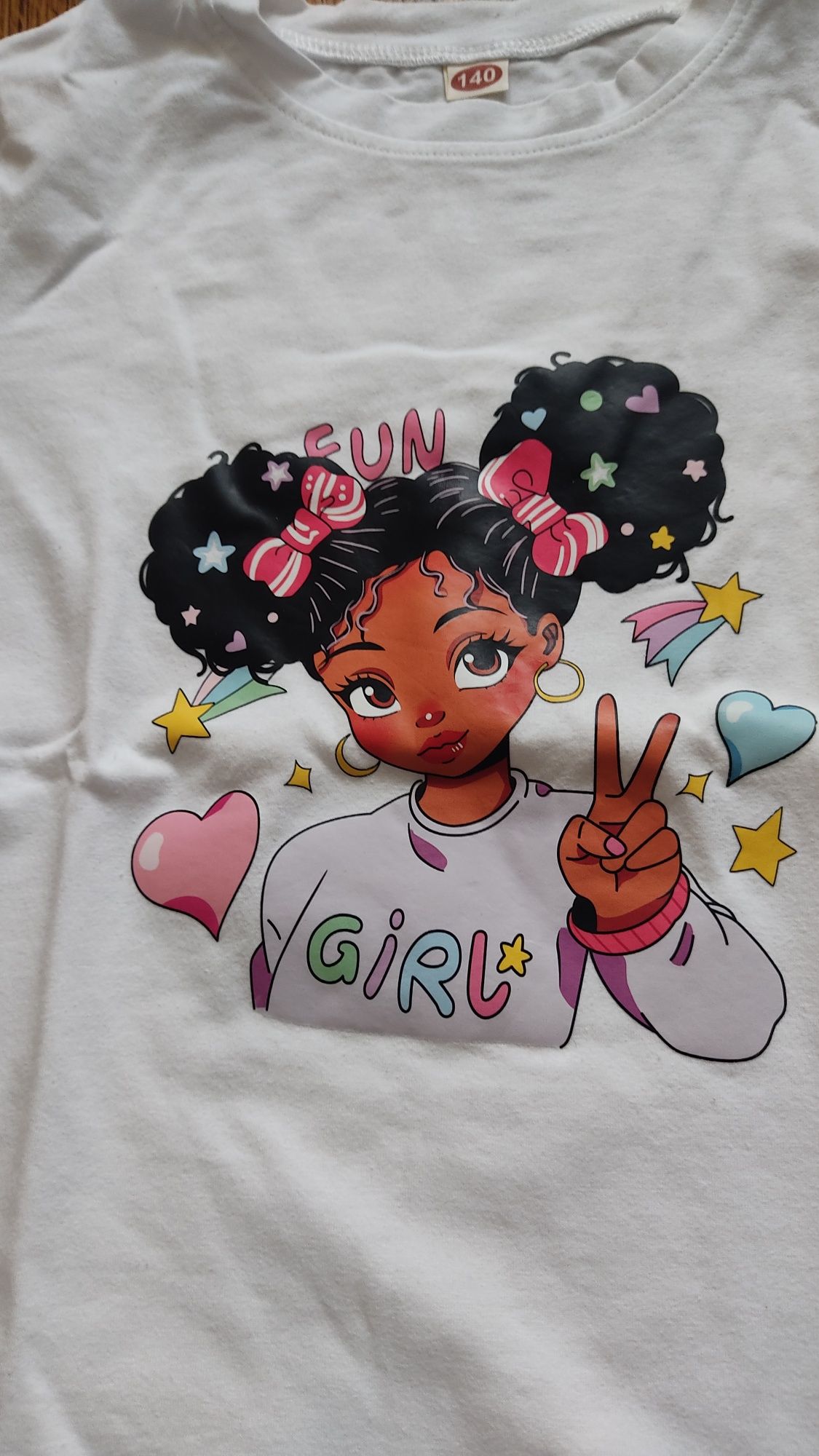 NOWE szorty tęczowe+ bluzeczka "Girl"