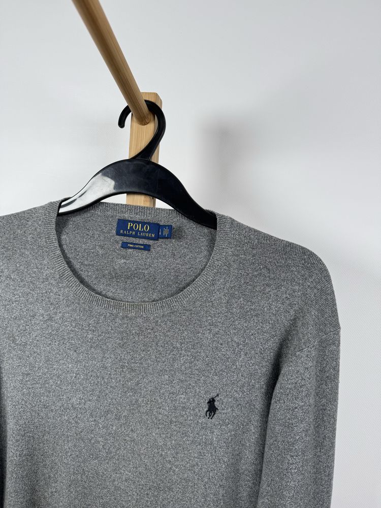 Polo Ralph Lauren szary bawełniany sweter L