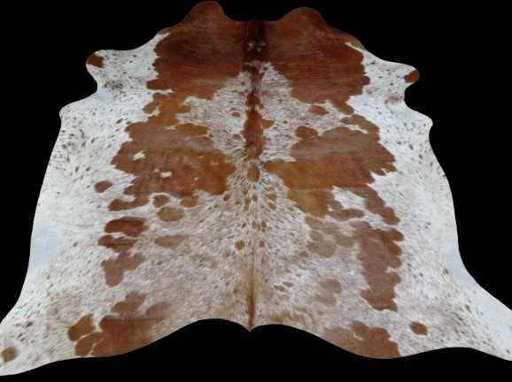Dywan SKÓRA BYDLĘCA brązowo-biała Krowa skóra naturalna UNIKAT