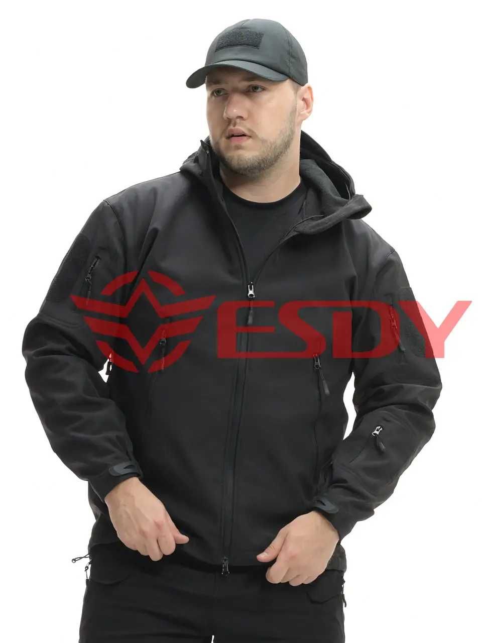 Тактична куртка Софтшел, Esdy Softshell, чорна, розмір L