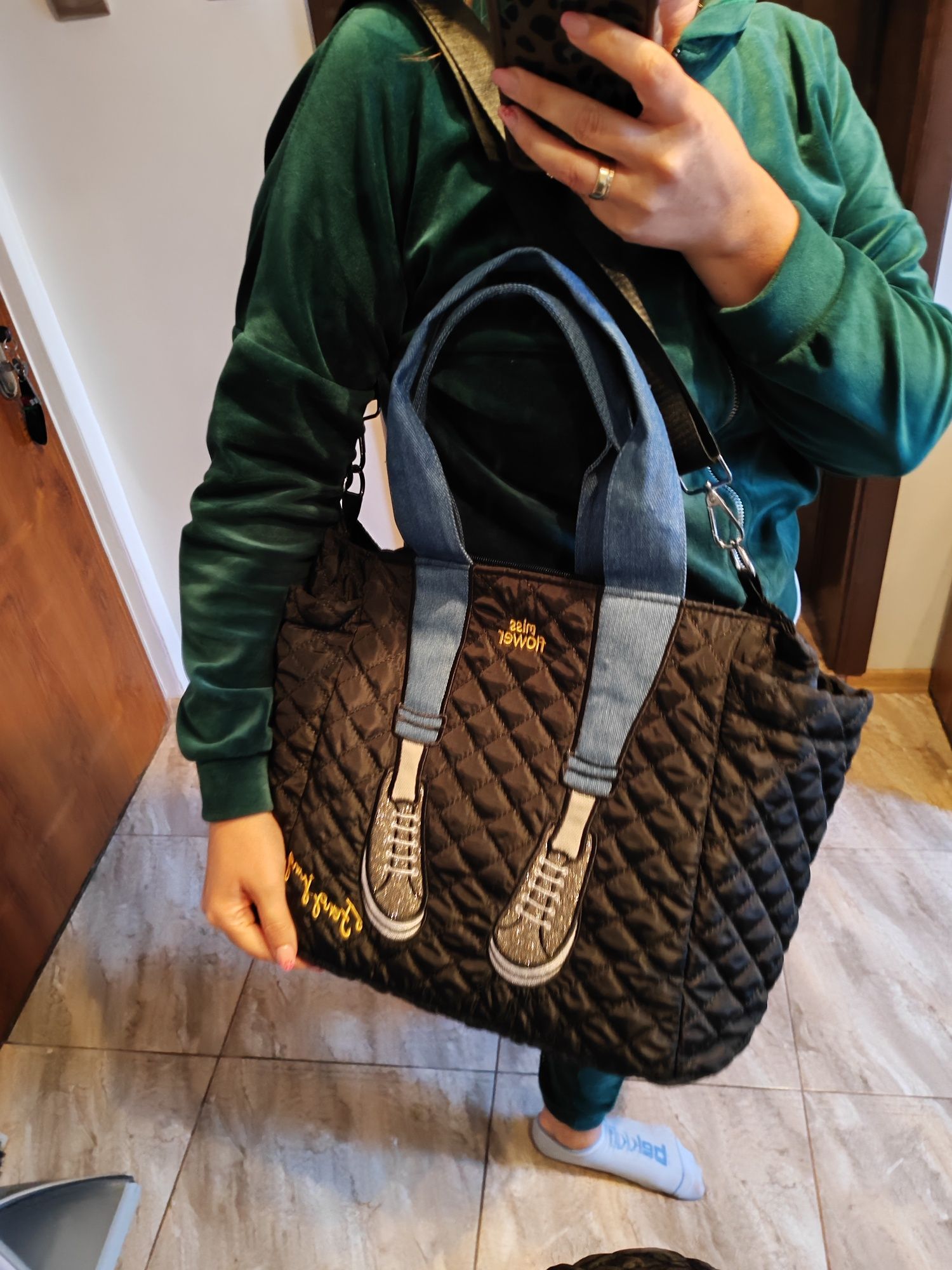 Torba shopper z trampkami