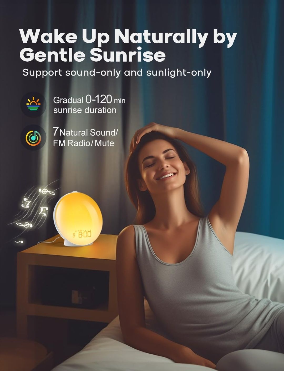 Budżik zegar lampka nocna.