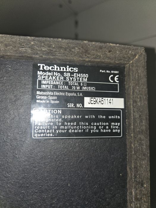 Technics SB EH 550, kolumny.
